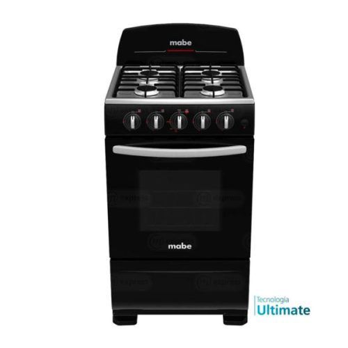 Cocina Mabe Gas 20" (51cm), 4Q estándar, Negro, cubierta acero inoxidable, EMA5105SN1