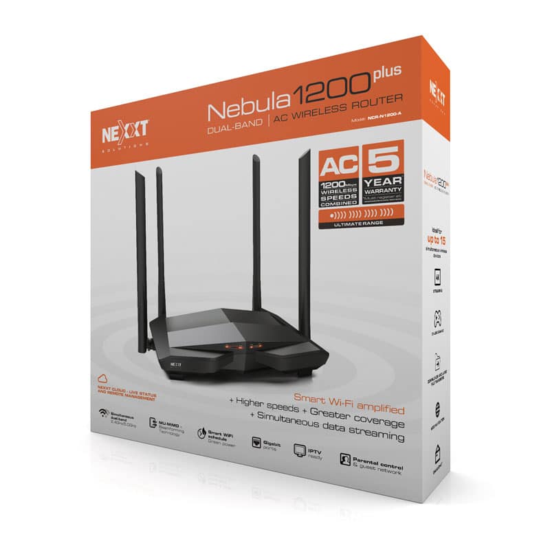 Router Inalámbrico-AC De Doble Banda 1200Mbps Nexxt Nebula1200plus NCR-N1200-A - Image 7