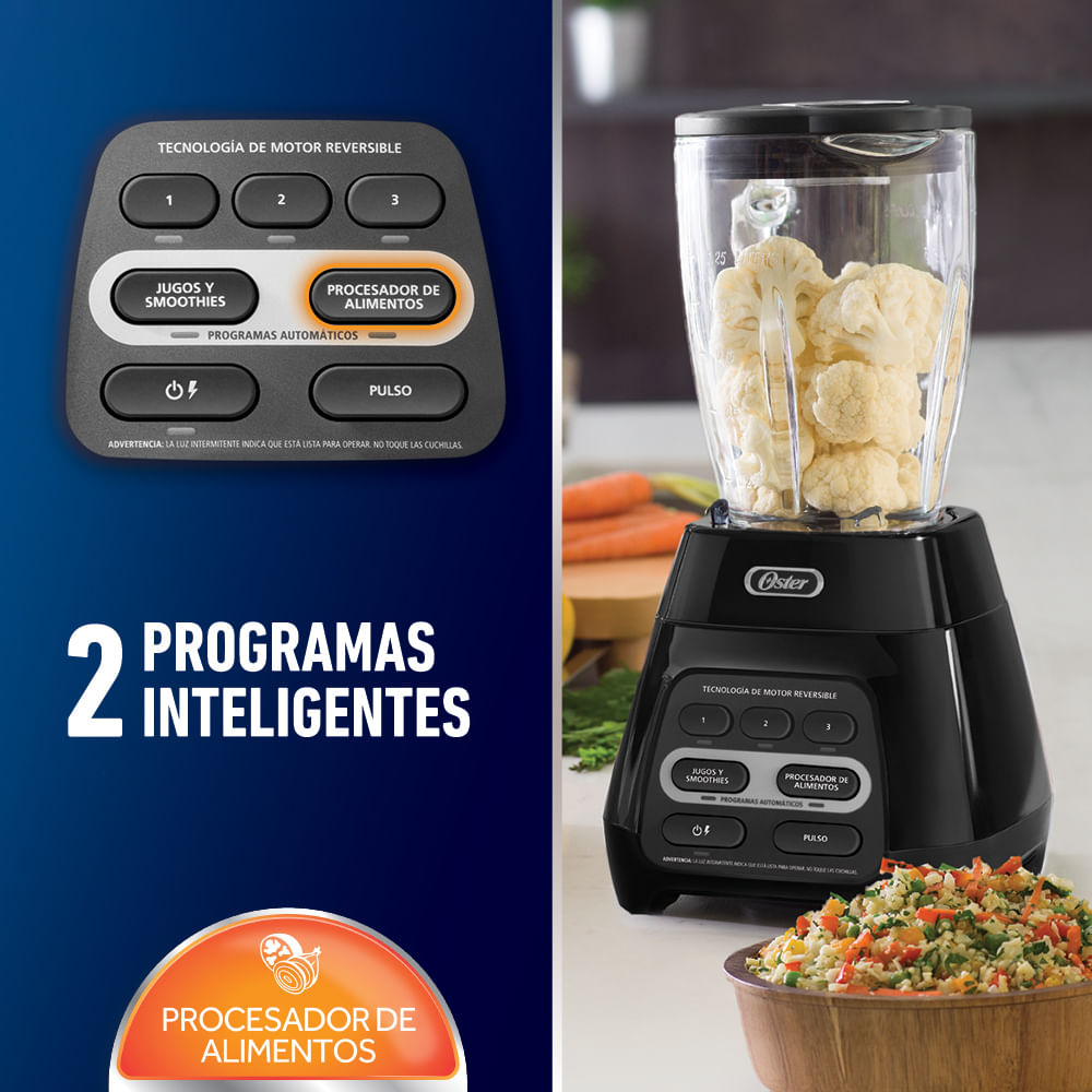 Licuadora Oster Con Motor Reversible y Procesador De Alimentos BLSTPYG1209B - Image 3