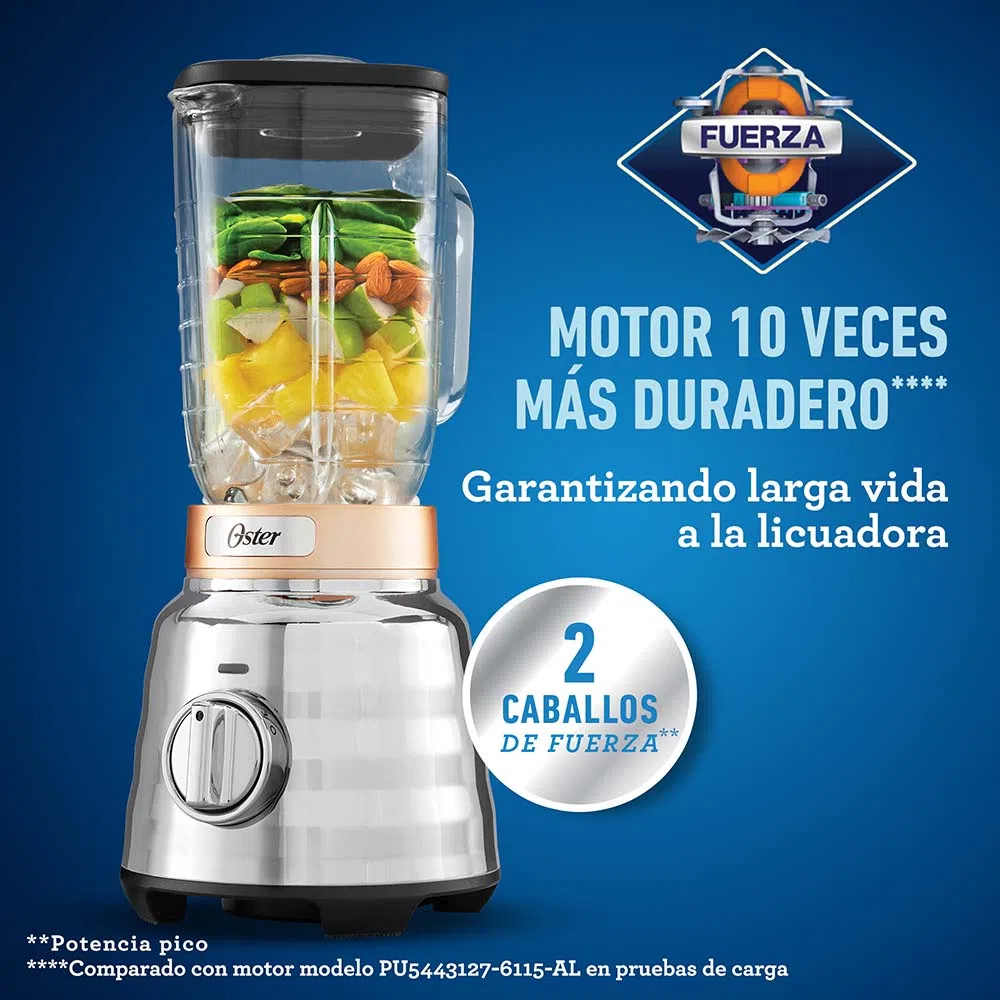 Licuadora Osterizer® Max de 2 caballos de fuerza con perilla y vaso de vidrio BLSTPBR - Image 4