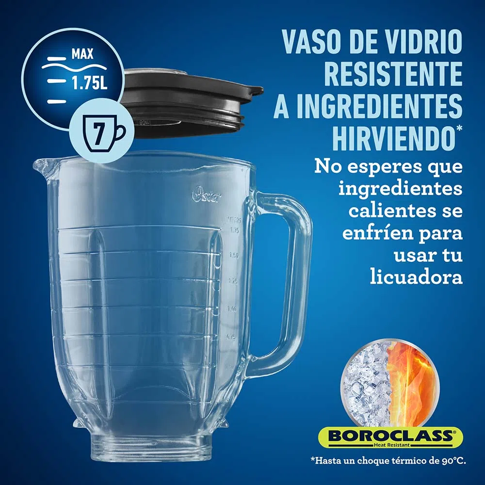 Licuadora Osterizer® Max de 2 caballos de fuerza con perilla y vaso de vidrio BLSTPBR - Image 5