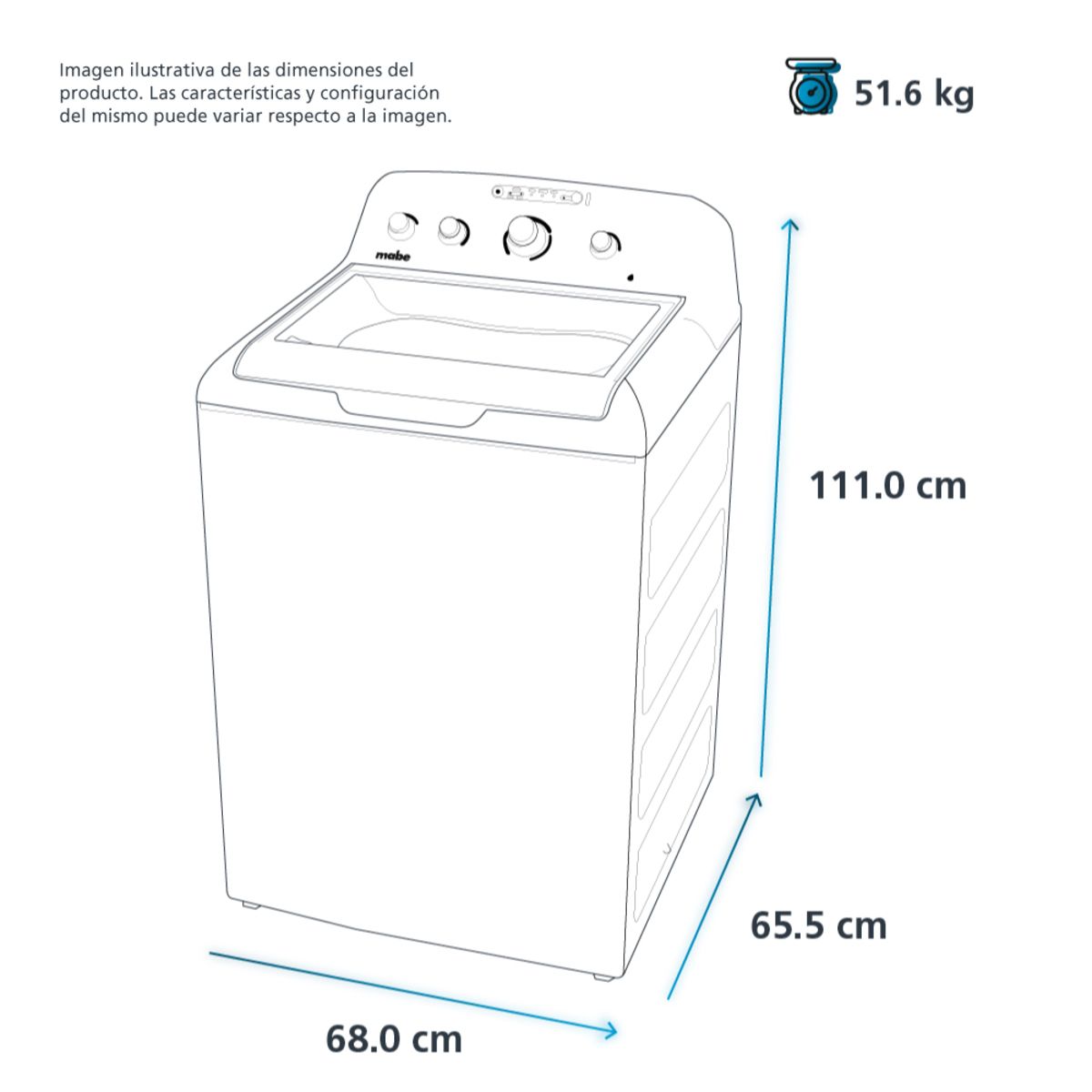 Lavadora Automática Mabe 20 Kg LMA70213CBAB0 - Image 4