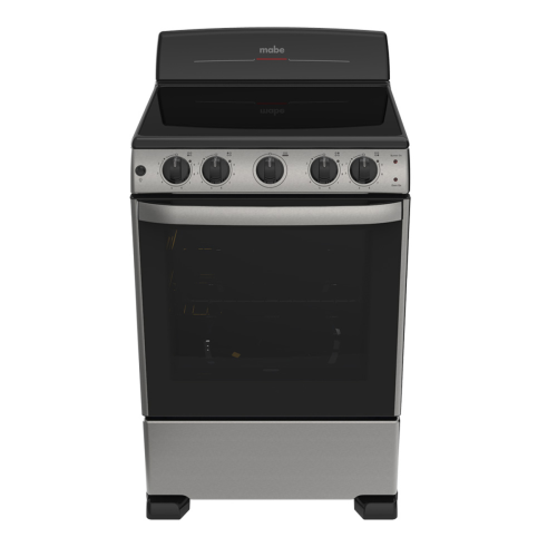 Cocina Mabe Eléctrica 24", Vitroceramica (4R), Inox, Copete, Easy Clean Pro, 220V EME6063BVX0