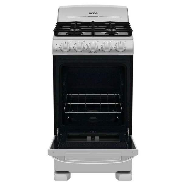 Cocina Mabe Gas 20", 4Q Tech (3 Estándar, 1 jumbo), Plata, cubierta acero inoxidable, Parrillas fundición, encendido electrónico botón, copete, Tecnología Perfect Cook, easy clean pro, ventana panorámica espejo EM5043BFIS1 - Image 3