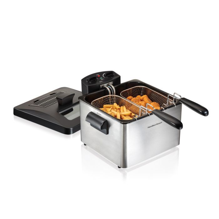 Hamilton Beach Freidora con 2 cestas para freír, capacidad de aceite de 19 tazas/4.5 litros, acero inoxidable (35036) - Image 5