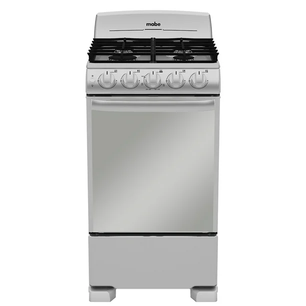 Cocina Mabe Gas 20", 4Q Tech (3 Estándar, 1 jumbo), Plata, cubierta acero inoxidable, Parrillas fundición, encendido electrónico botón, copete, Tecnología Perfect Cook, easy clean pro, ventana panorámica espejo EM5043BFIS1 - Image 2