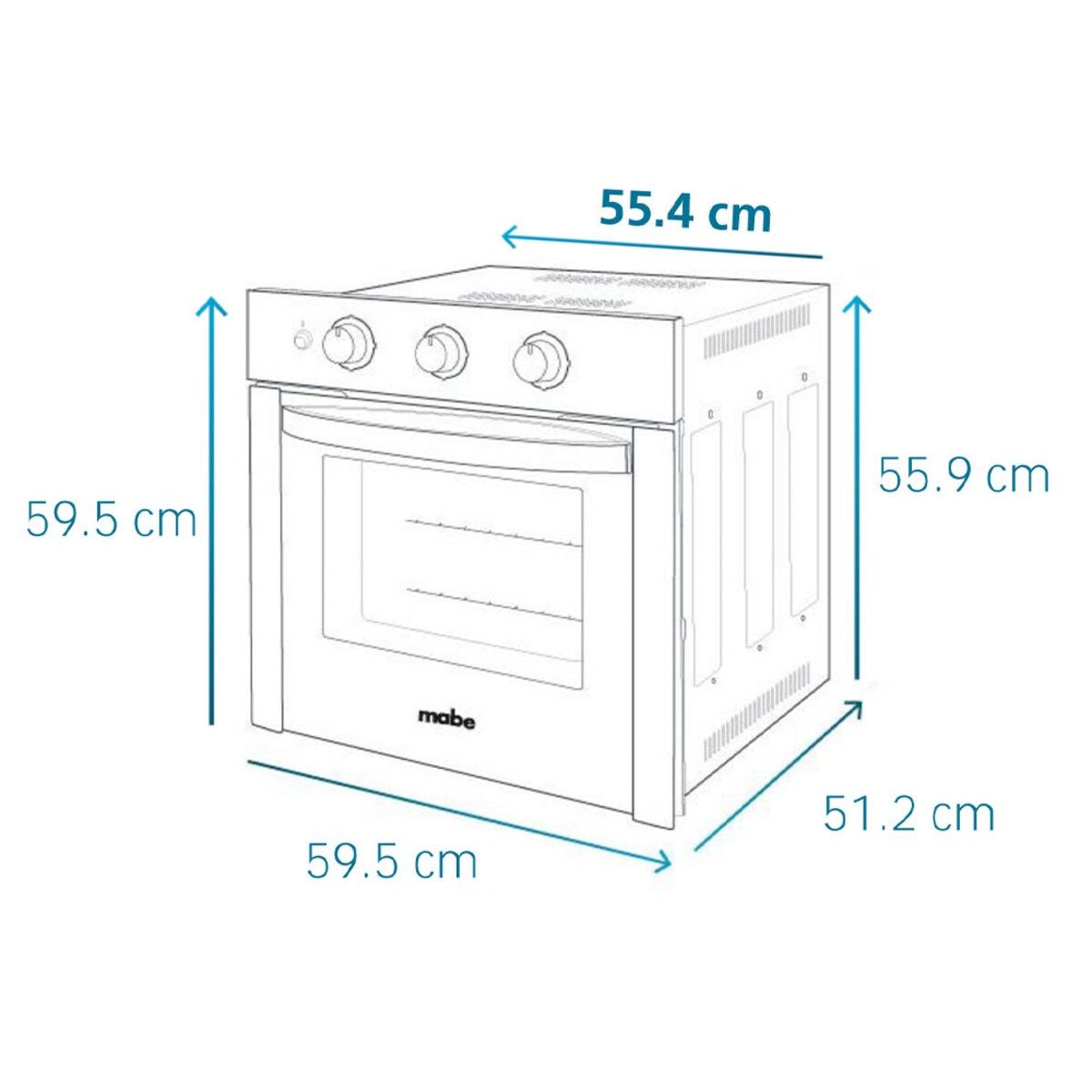 Horno empotrable eléctrico 60cm 220v Inox Mabe - HM6031EUAI0 - Image 3