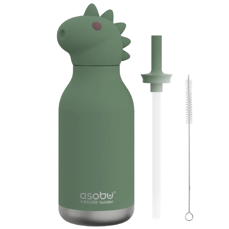BOTELLA TERMICA 16OZ ACERO INOX DINOSAURIO VERDE SBV44 - Image 2