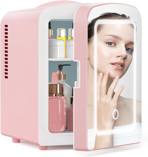Mini refrigerador para Skincare (maquillaje) con espejo LED LY1904